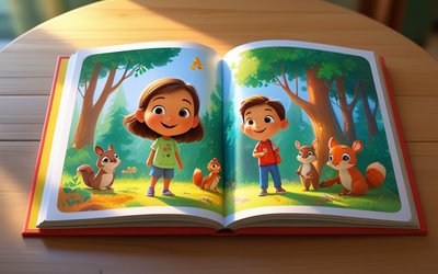 A child character rendered in warm Pixar-style 3D illustration